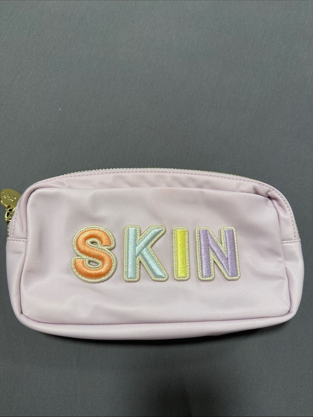 Stoney Clover Lane SKIN Small Nylon Cosmetic Makeup Pouch Pastel Lilac